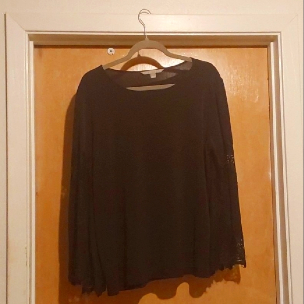 Valerie Stevens Black 3/4 Sleeve Blouse